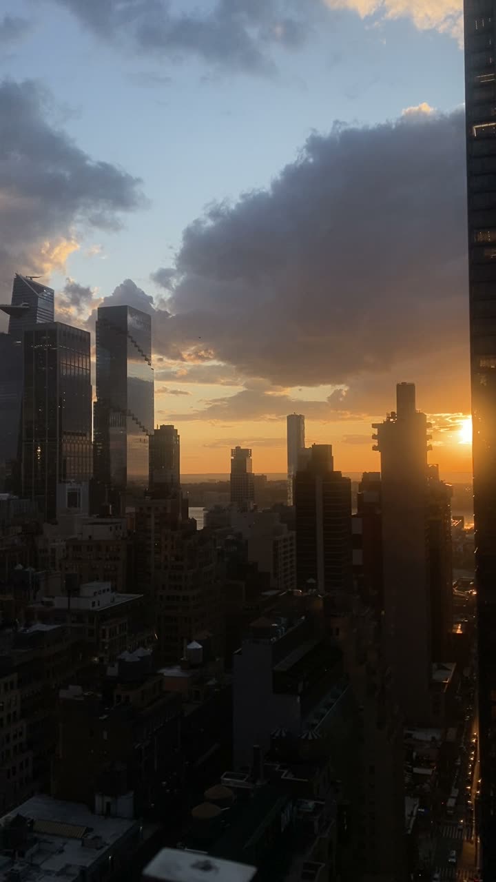 New York skyline at golden hour